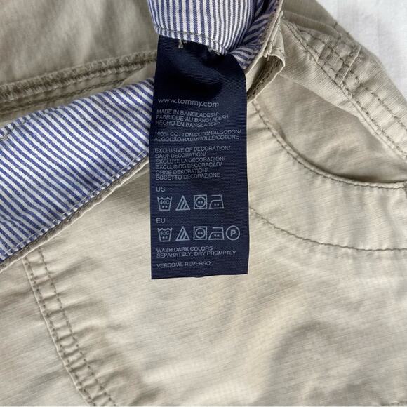 Tommy Hilfiger Roll Hem Utility Khaki Tan Shorts Women’s Size 12 Lightweight - Picture 5 of 5